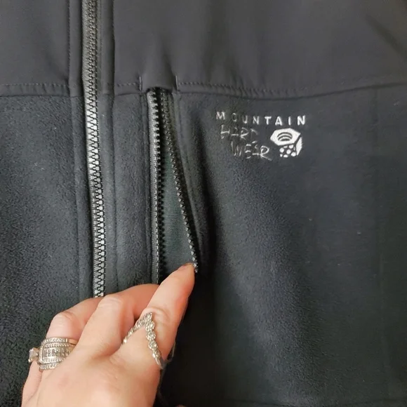 Mens Mountain Hardwear Soft Shell Fleece Jacket size Medium Black - Picture 5 of 16